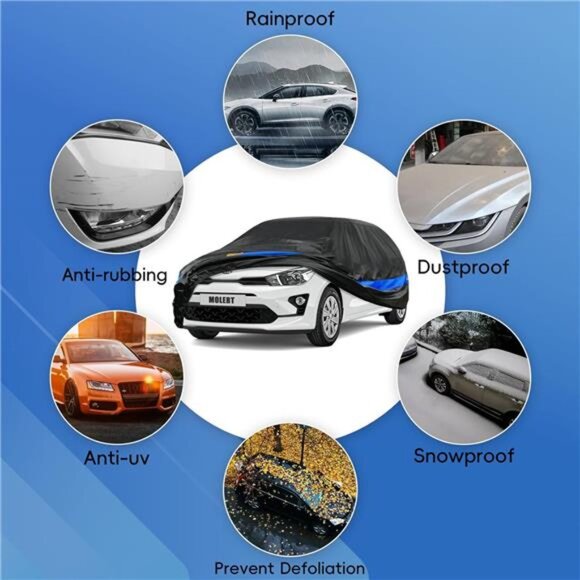 Hatchback Car Cover Waterproof All Weather, Universal Fit Toyota Yaris - Picture 3 of 7